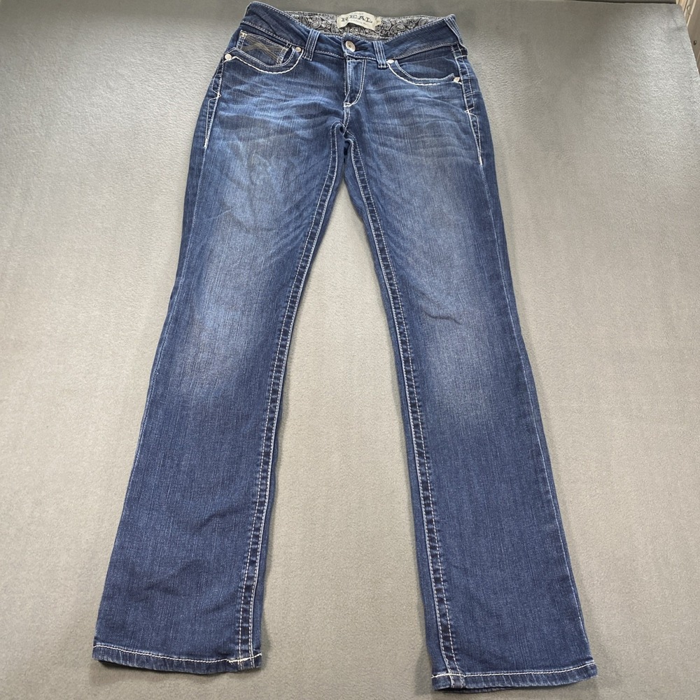 Ariat Womens Jeans 28R Size 6 Real Denim Mid Rise Straight Medium Wash Blue - Picture 1 of 8